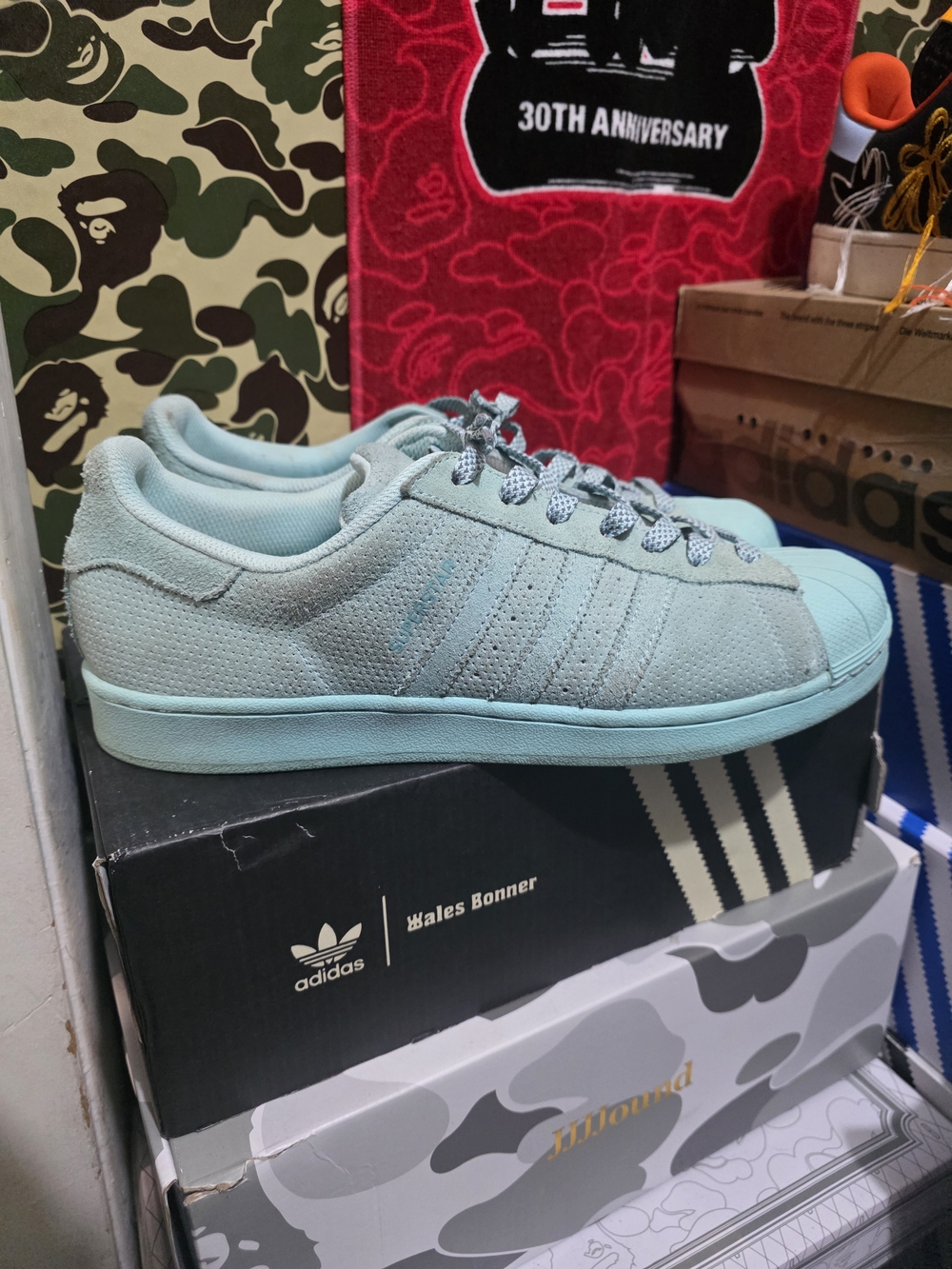 Adidas Rt Superstar Suede Size 11 Great Condition!! Reflective Shoelaces.